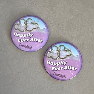 Disneyland Resort Happily Ever After Pin Buttons Set of 2